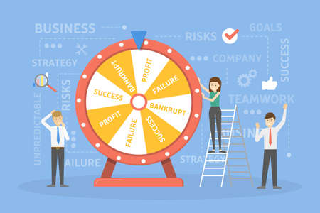 Wheel of business fortune.のイラスト素材