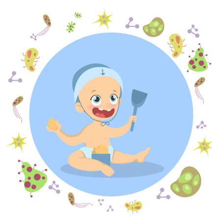 Cartoon baby image illustrationのイラスト素材