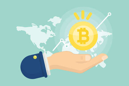 Bitcoin world map.のイラスト素材