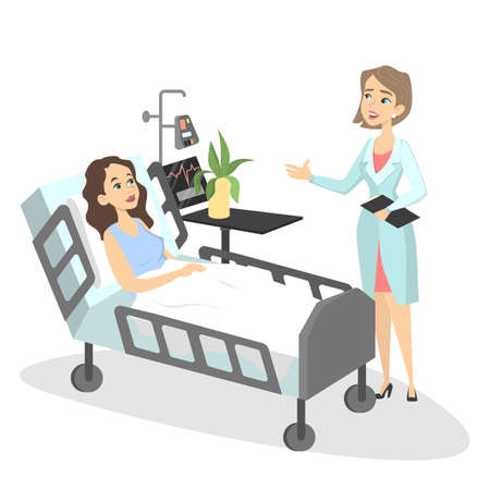 Visiting the patient image illustrationのイラスト素材