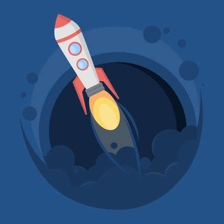 Isolated rocket launch.のイラスト素材