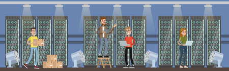 Computer technician engineers image illustrationのイラスト素材