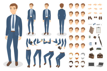 Cartoon man style image illustrationのイラスト素材