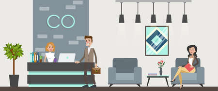 Employee on office image illustrationのイラスト素材