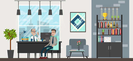 Office interior building illustrationのイラスト素材