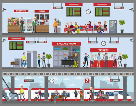 Railway station building.のイラスト素材