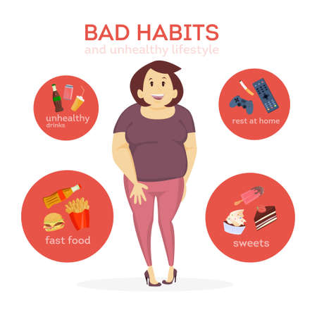 Woman bad habits.のイラスト素材