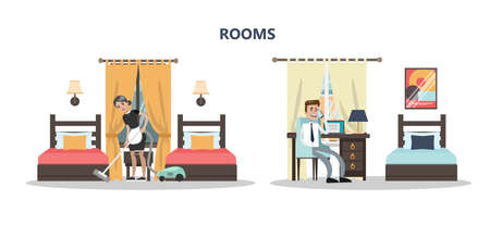 Rooms in hotel concept design.のイラスト素材
