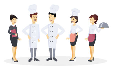 Chef team set illustrationのイラスト素材