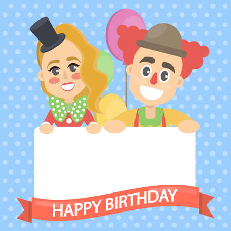 Clowns for birthday party.のイラスト素材