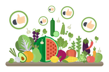 Healthy food likes.のイラスト素材