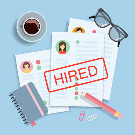 Resume of hired woman.のイラスト素材