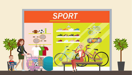 Sport store in mall.のイラスト素材