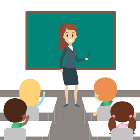 Teacher in classroom.のイラスト素材