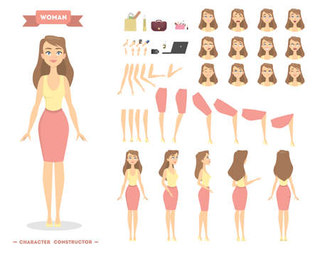 Woman character set.のイラスト素材