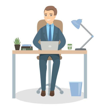 Man at office.のイラスト素材