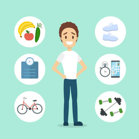 Healthy lifestyle man.のイラスト素材