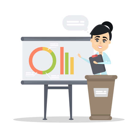 Business presentation woman.のイラスト素材