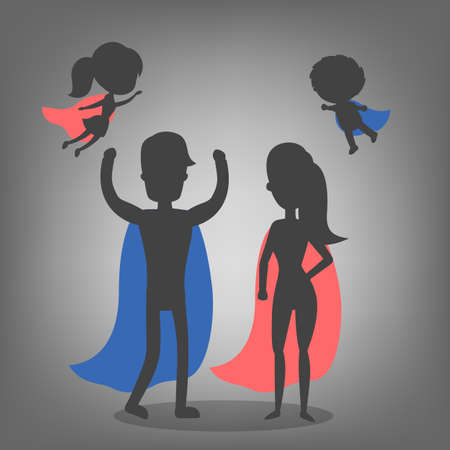 Super hero family.のイラスト素材