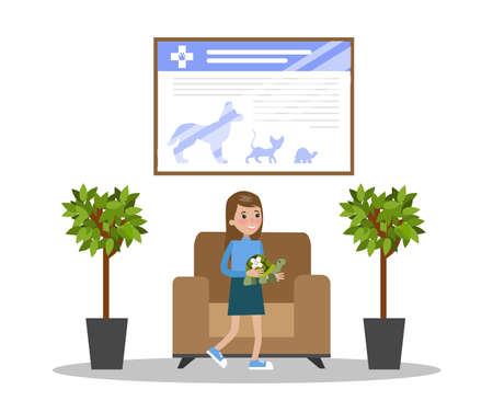 Vet clinic illustrations interior.のイラスト素材