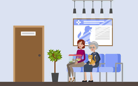 Vet clinic illustrations interior.のイラスト素材