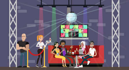 Night club room concept vector illustration.のイラスト素材