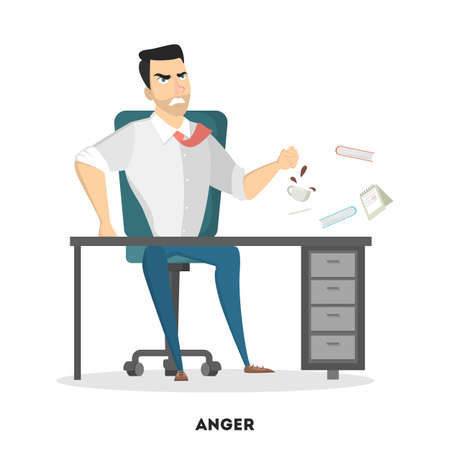 Isolated angry boss.のイラスト素材