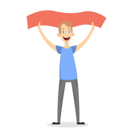 Isolated male fan.のイラスト素材