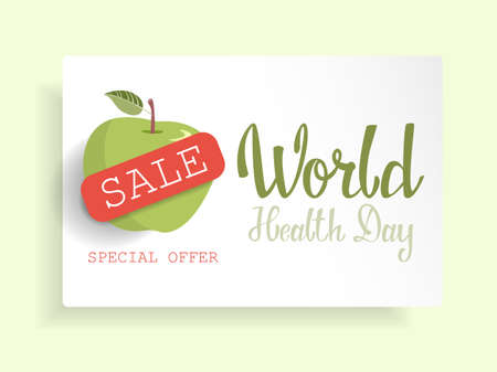 World health day with apple and sale banner icon.のイラスト素材