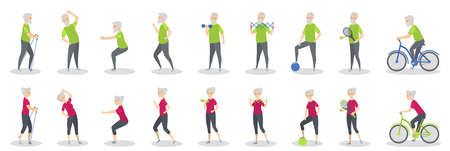 Old people sport.のイラスト素材