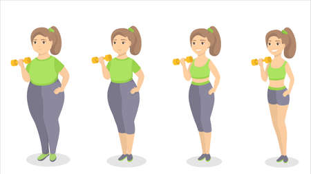 From fat to fit concept vector illustration.のイラスト素材