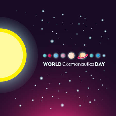 World cosmonautics day poster template vector illustration.のイラスト素材
