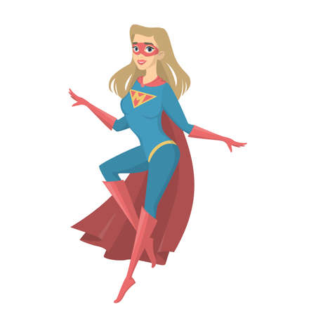 Isolated super mom on white backdrop illustration.のイラスト素材