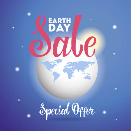 Earth day sale. Fair trade on holiday.のイラスト素材