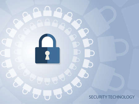 Security technology illustration with lock for protection.