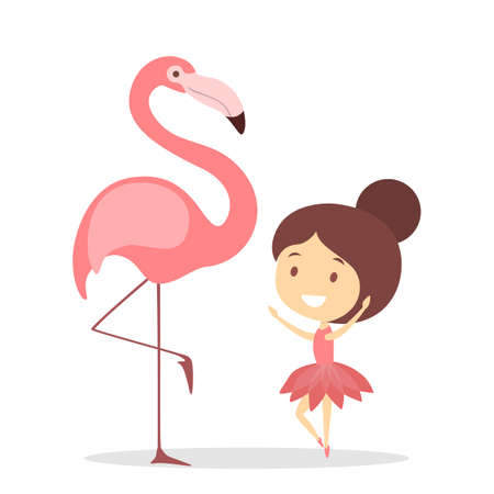 Cute babies playing with animals on white background.のイラスト素材