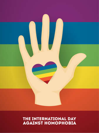Day against homophobia greeting cards with rainbow sign.のイラスト素材