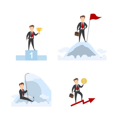Successful businessman set.のイラスト素材