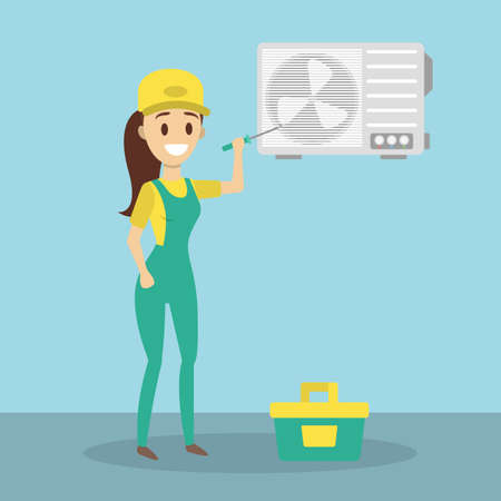 Repair of conditioner.のイラスト素材