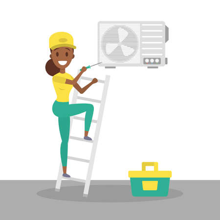 Repair of conditioner.のイラスト素材