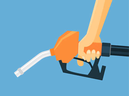 Fuel pistol in hands.のイラスト素材