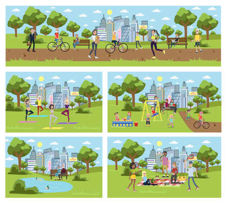 Park in the city.のイラスト素材