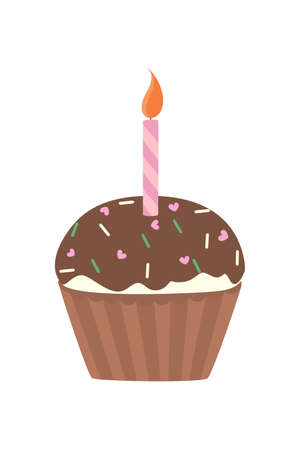Isolated sweet tasty beautiful cupcake with decoration.