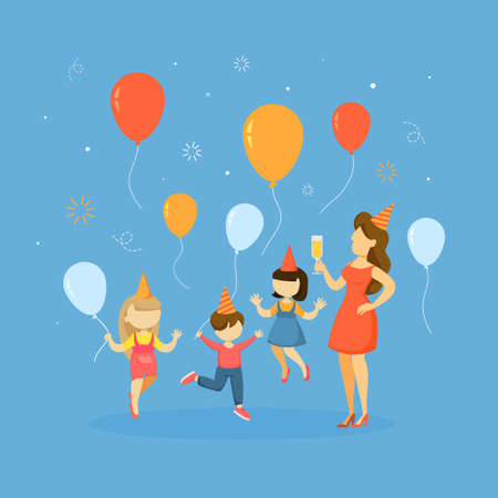 Children on party.のイラスト素材