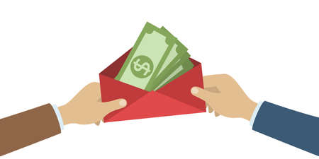 Hands with money.のイラスト素材