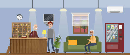 Motel city building.のイラスト素材