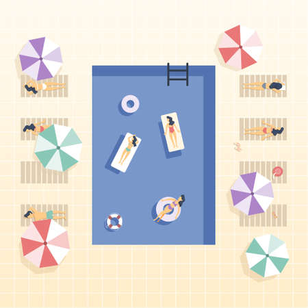 Swimming pool top view.のイラスト素材