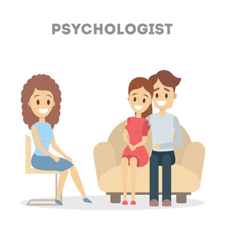 Couple at psychologist.のイラスト素材