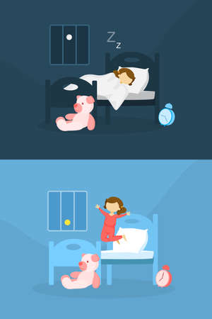 Girl in morning.のイラスト素材