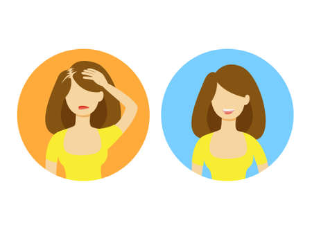 Woman with baldness.のイラスト素材